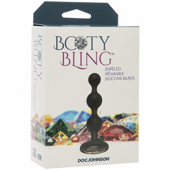 Doc Johnson Booty Bling Buttplug Zwart met Zilver