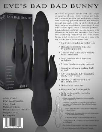 Adam & Eve Eve's Bad Bad Bunny Vibrator Zwart
