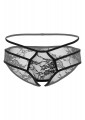 Daring Intimates Jade Crotchless Slip Zwart L/XL