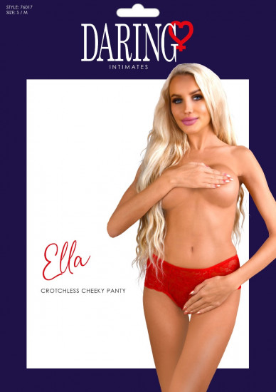 Daring Intimates Ella Crotchless Slip Rood S/M