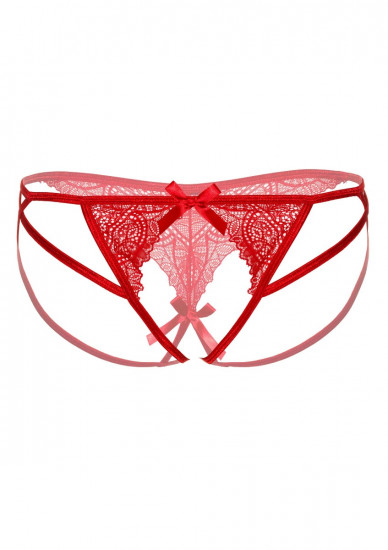 Daring Intimates Naomi Crotchless Slip Rood S/M