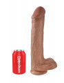 King Cock 13 Inch Cock with Balls Dildo Lichtbruin