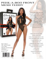 Barely Bare Peek A Boo Front Mesh Teddy Body Zwart